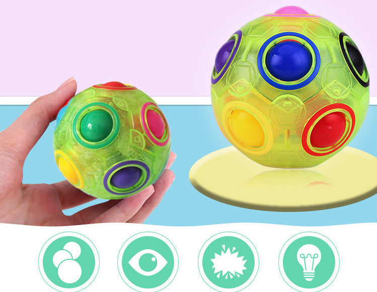 Antistress Cube Rainbow Ball Puzzles - Colorful Handheld Fun - KIDDIES