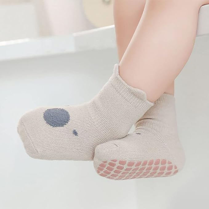 FedMois Pack of 5 - Baby Toddler ABS Non-Slip Socks - KIDDIES